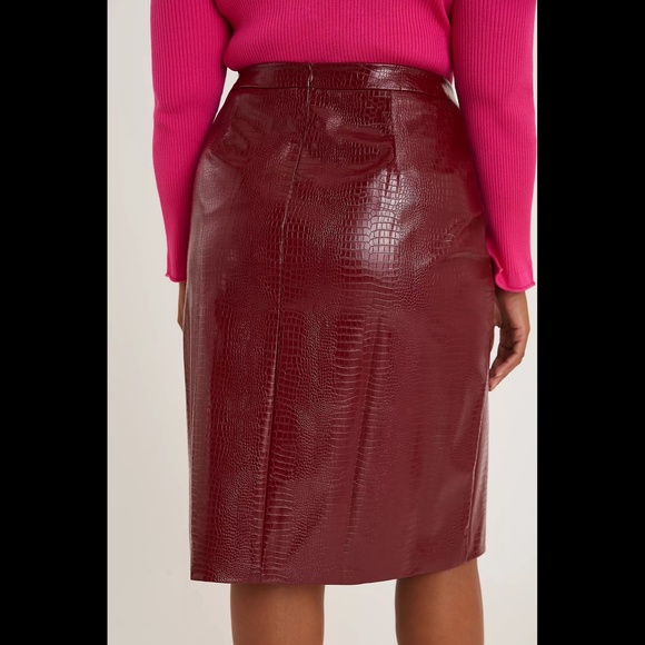 Anthropologie Sunday in Brooklyn Maxine Faux Leather Pencil Skirt - Picture 4 of 14